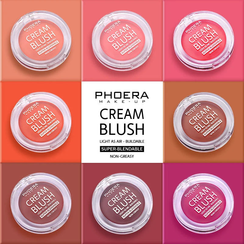 PHOERA Light And Brightening Blush Cream in eight shades for a radiant complexion