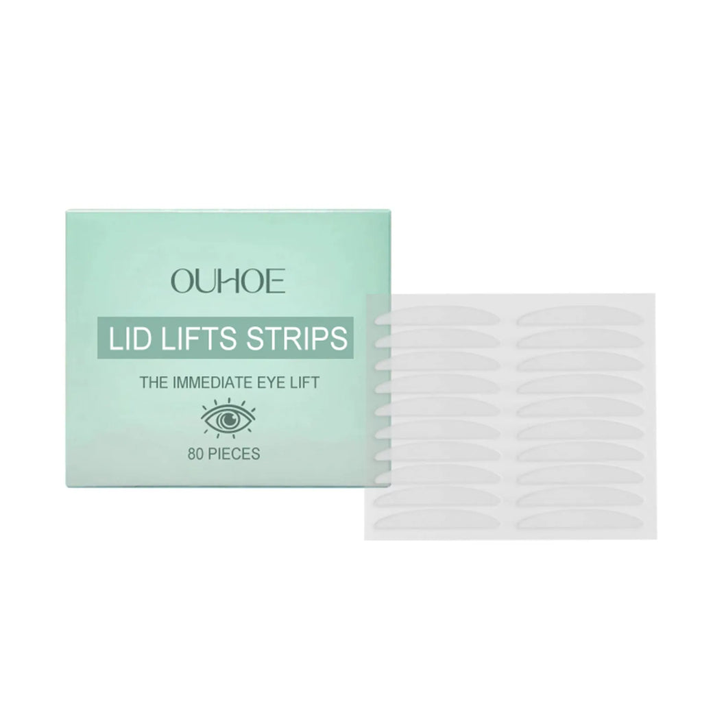 Pack of 80 hydrating eyelid stickers containing hyaluronic acid and collagen.