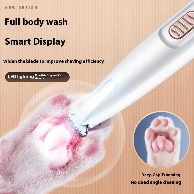 LED Dog Paw Trimmer with waterproof design and stainless steel blade
