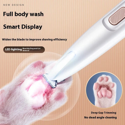 LED Dog Paw Trimmer with waterproof design and stainless steel blade