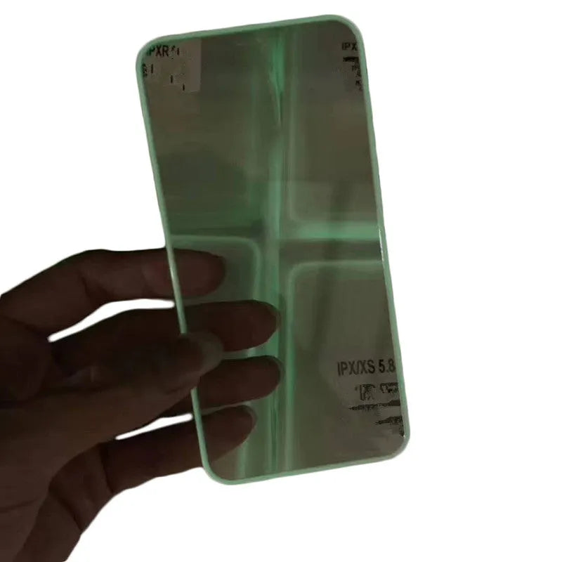Luminous soft edge tempered glass screen protector for Apple iPhone models with fluorescent colour finish