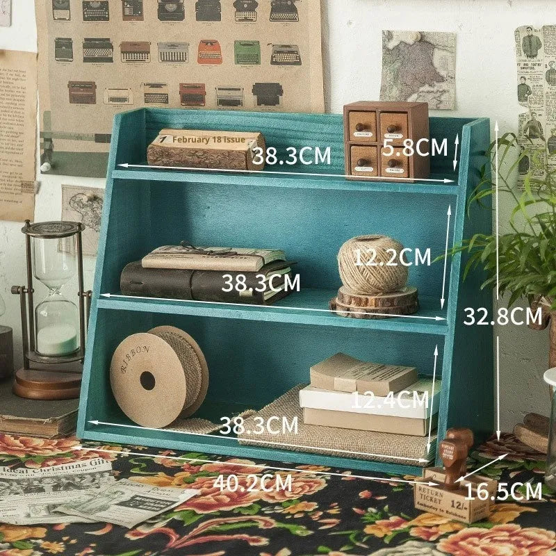 Solid wood multi-layer cup storage box in wood tone, with three layers for organising mugs and cups.