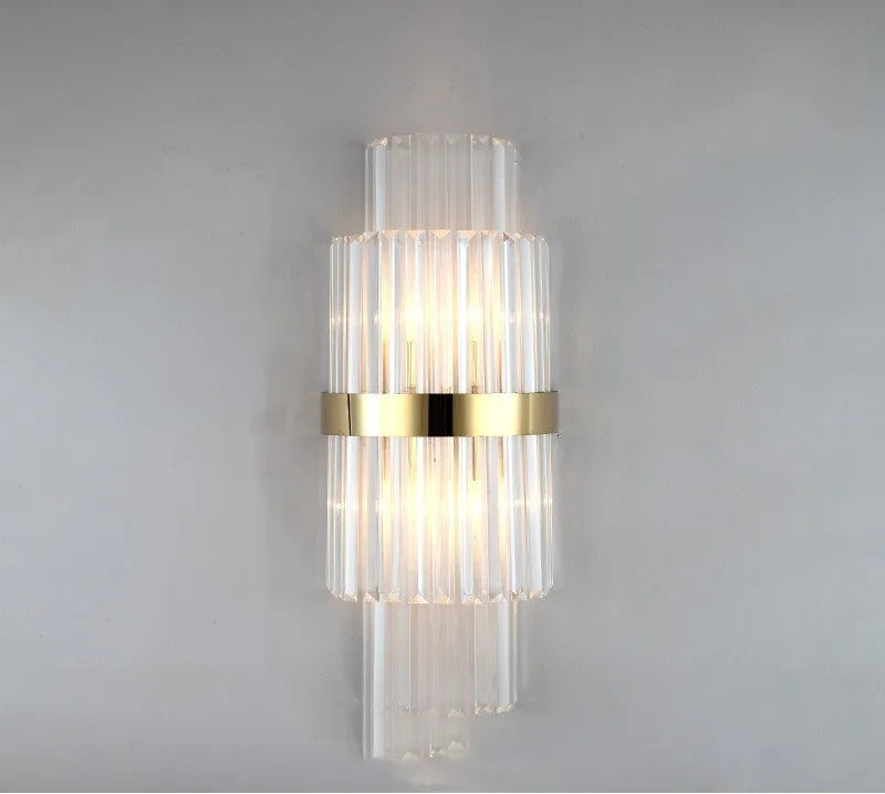 Modern crystal petal-shaped wall lamp in light luxury design with E14 cap