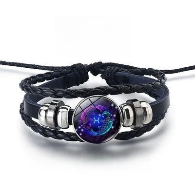 12 Constellations Luminous Bracelet glowing in the dark with punk style design