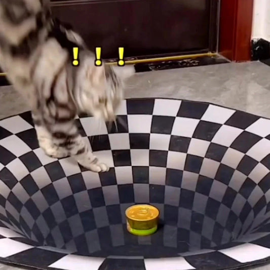 3D Geometric Stereoscopic Illusion Floor Mat for Pets in various sizes