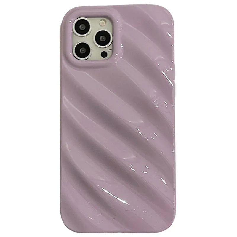 Nordic style pleated silicone phone case for Apple iPhone on a table