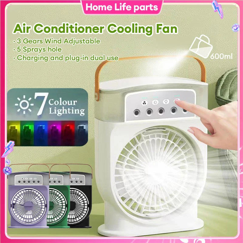 Chillax Portable USB Cooling Fan with Mist Spray and Mood Lighting