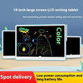 19-inch rechargeable LCD writing tablet for children with stylus in blue and white colour
