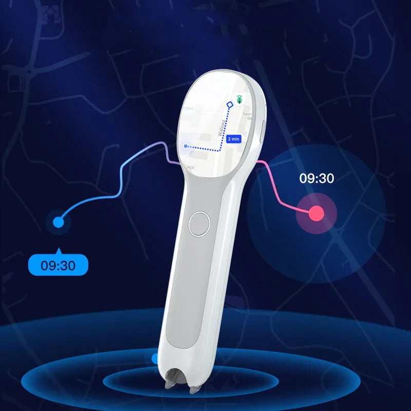 White universal reading pen with USB charging cable for English learning and machine translation