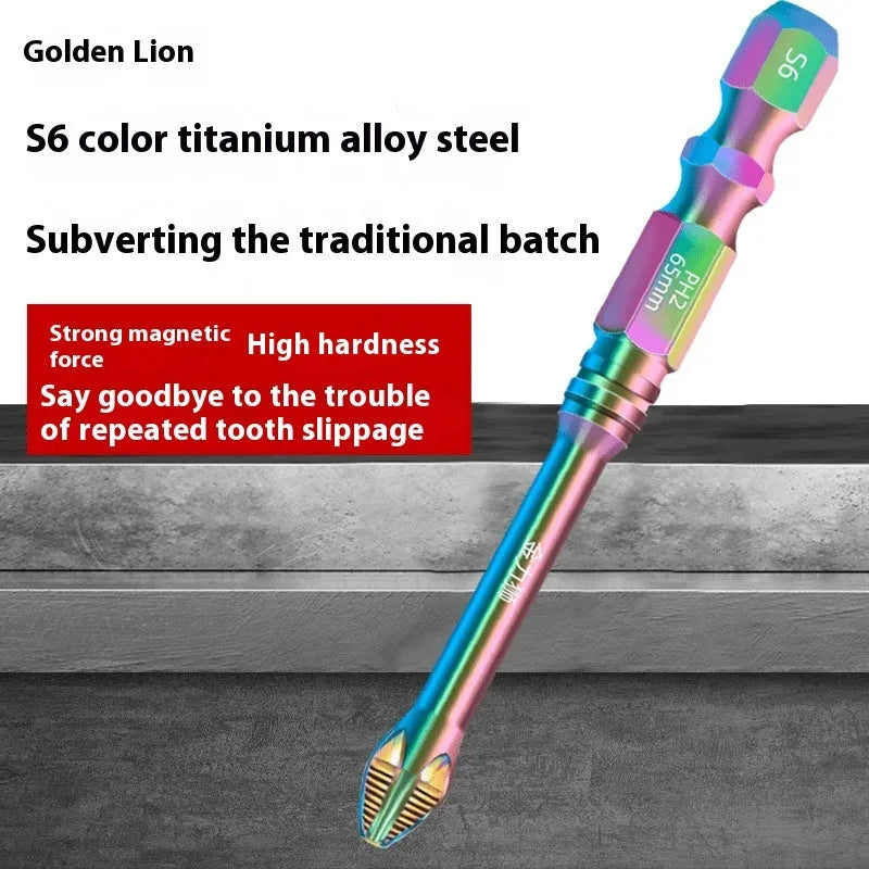 S6 colour titanium anti-slip cross screwdriver head alloy steel 50mm 70mm 90mm 100mm length options