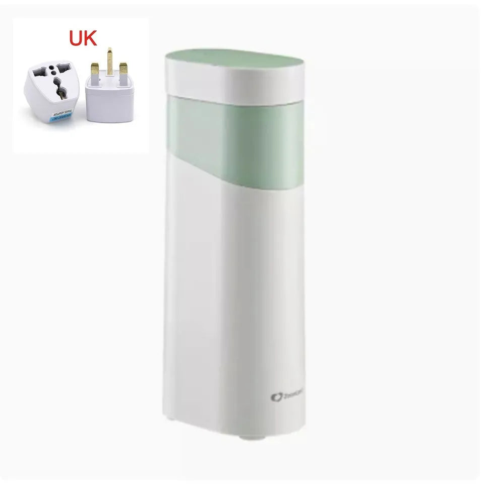 Black or green compact desktop instant hot water dispenser with digital display.