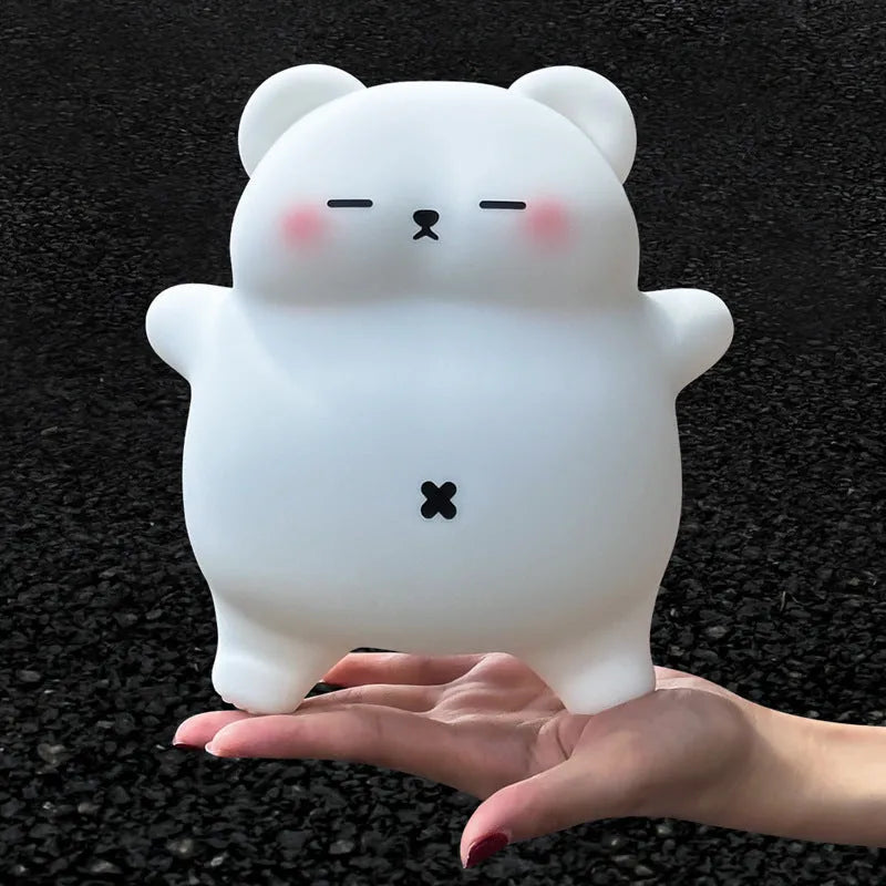 Mengshe Xiong Bao small silicone night lamp in snoring bear cartoon design with sleeping light