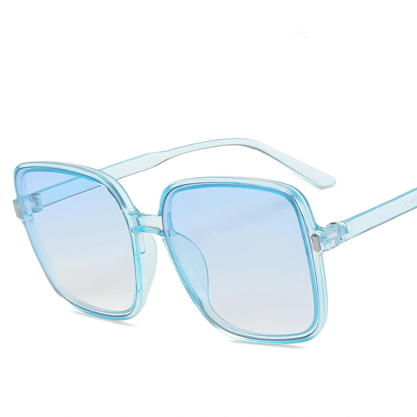 Big square sunglasses in leopard print frame with gray AC lenses, 14cm wide PC construction for UV protection