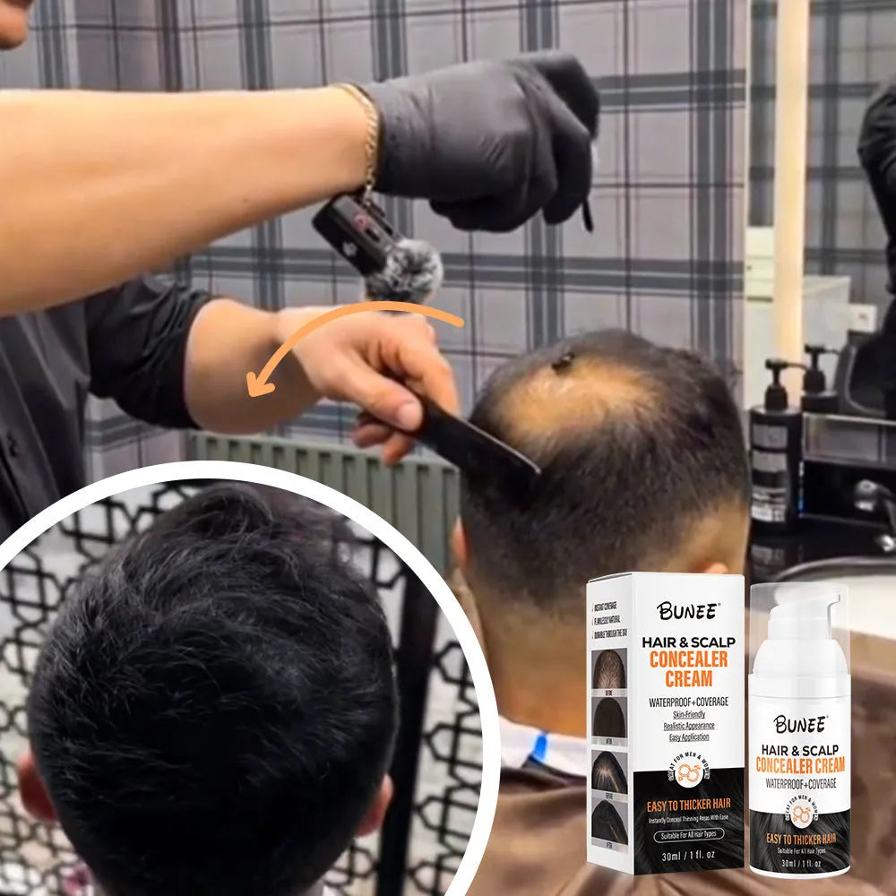 30ml tube of dense pomade scalp concealer for covering hair thinning and nourishing the scalp.