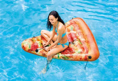 Pizza themed inflatable surfboard recliner float measuring 175cm by 145cm