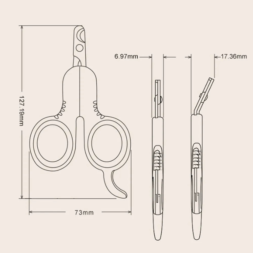 Professional grey and pink pet nail clippers with curved blade tips and ergonomic rubber handles.