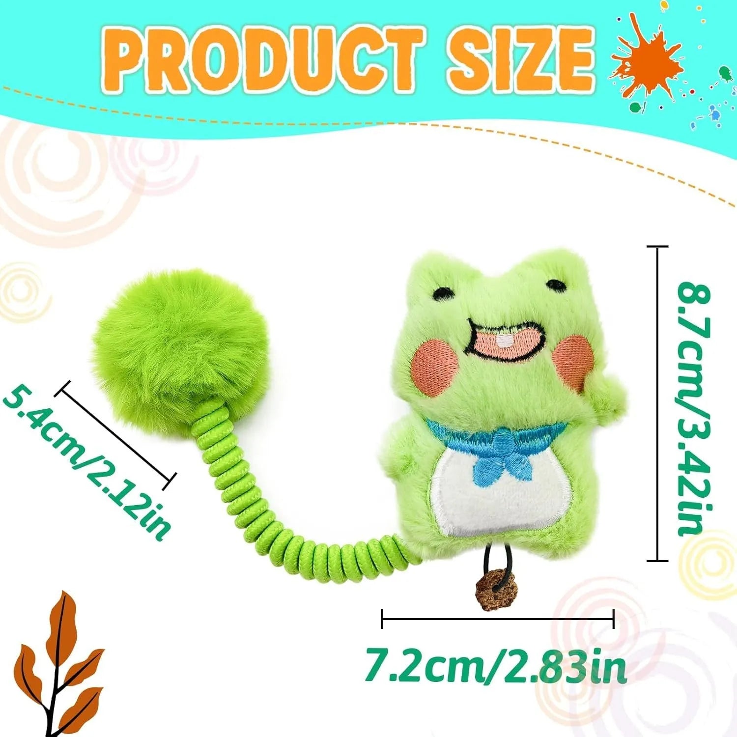 Set of interactive cat toys including plush animals, a silvervine fruit, a spring, and a fuzzy ball.