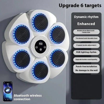 Black Bluetooth boxing target with wireless half-finger gloves for home fitness training