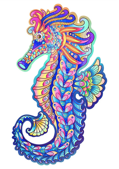 Colourful animal-shaped wooden jigsaw puzzles for children, educational and fun