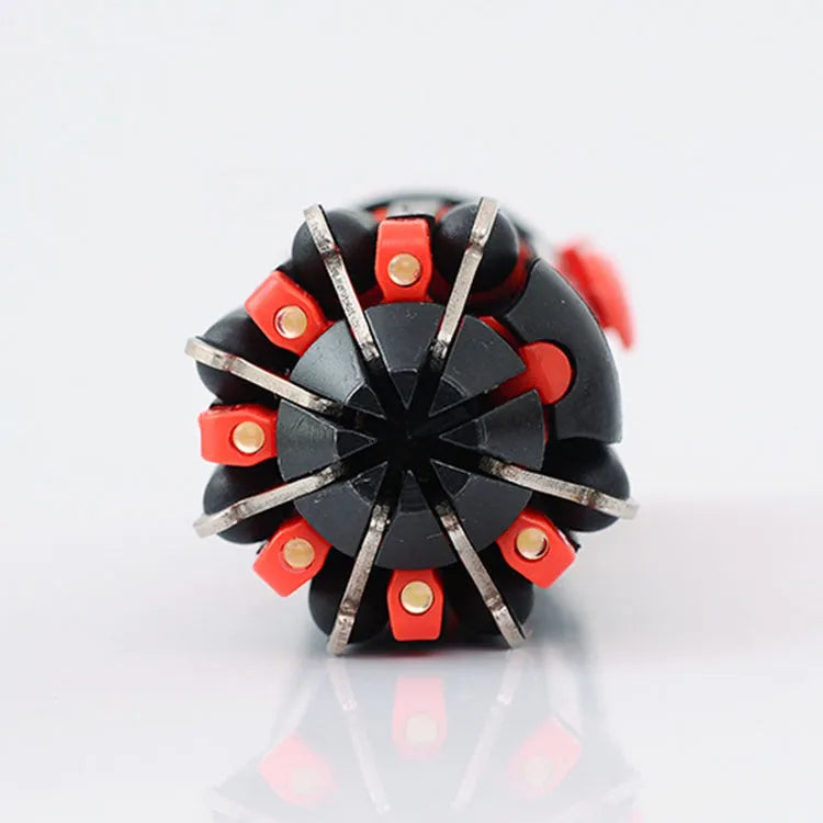 8-in-1 screwdriver with LED flashlight, stainless steel body, magnetic heads, retractable 20cm length