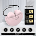 Transparent cover Bluetooth earbuds in black with binaural noise-canceling stereo sound and PC ABS build