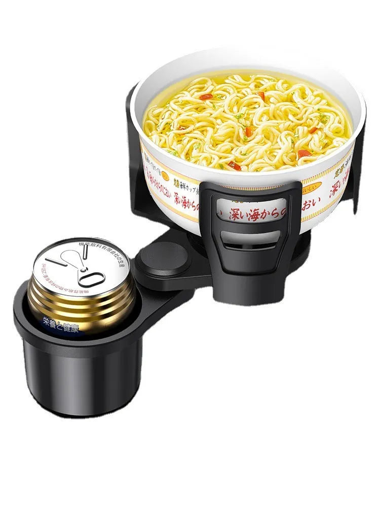 Black ABS plastic car drink holder one divided into two cup holder meal tray on vehicle centre console
