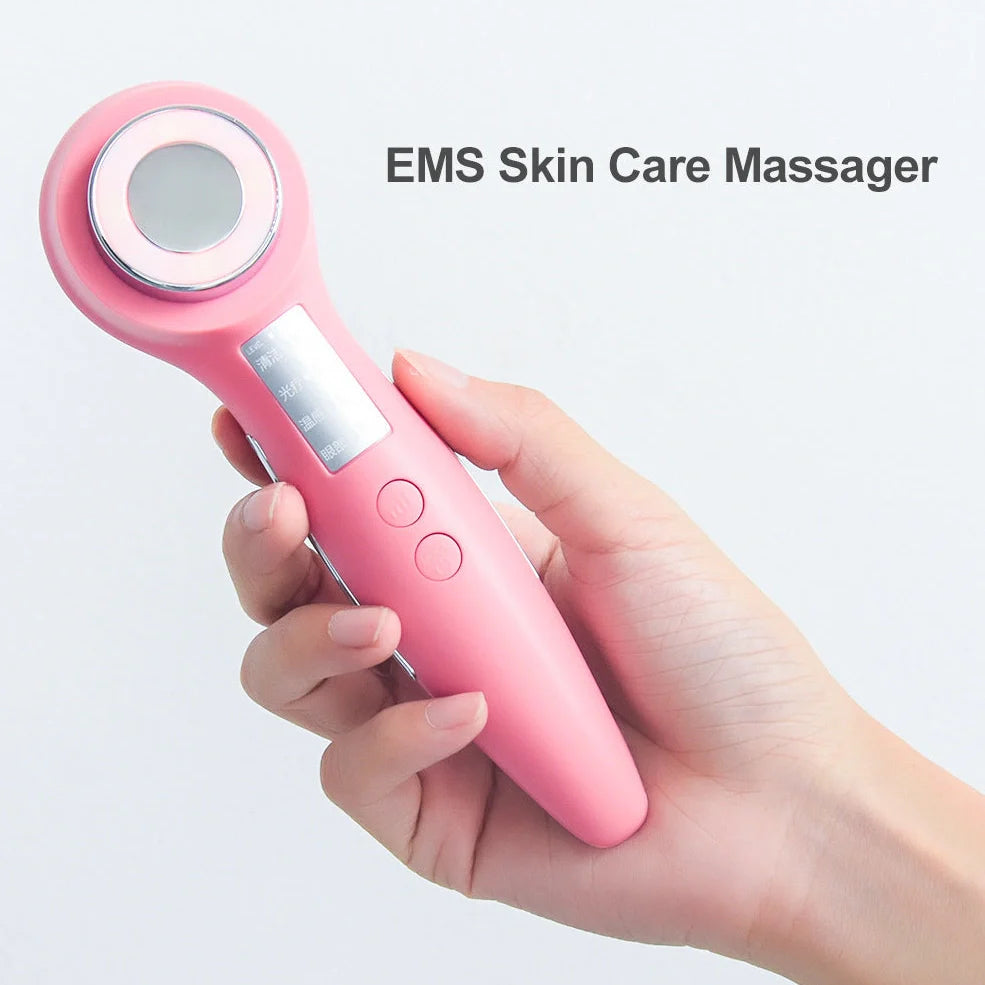 White household facial massage instrument measuring 160mm with USB charging port for induction therapy