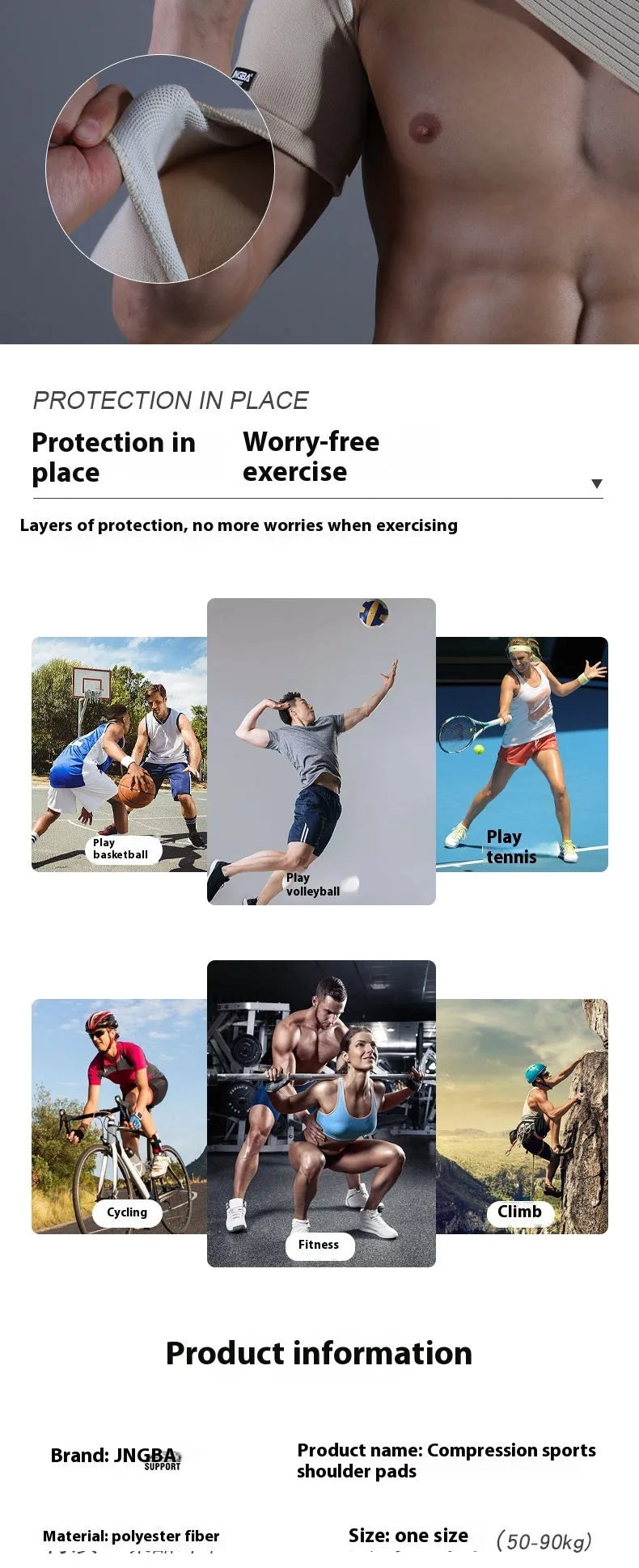 Adjustable skin tone one-shoulder protective sports strap for weightlifting and multi-sport use