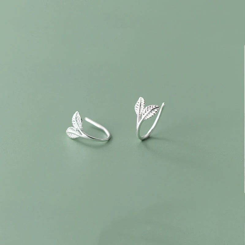 Handmade S925 sterling silver branch bud earrings in gold and white gold finishes