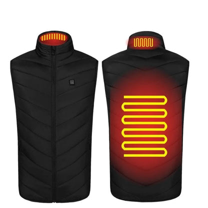 USB charging heated vest with adjustable heating zones for outdoor sports