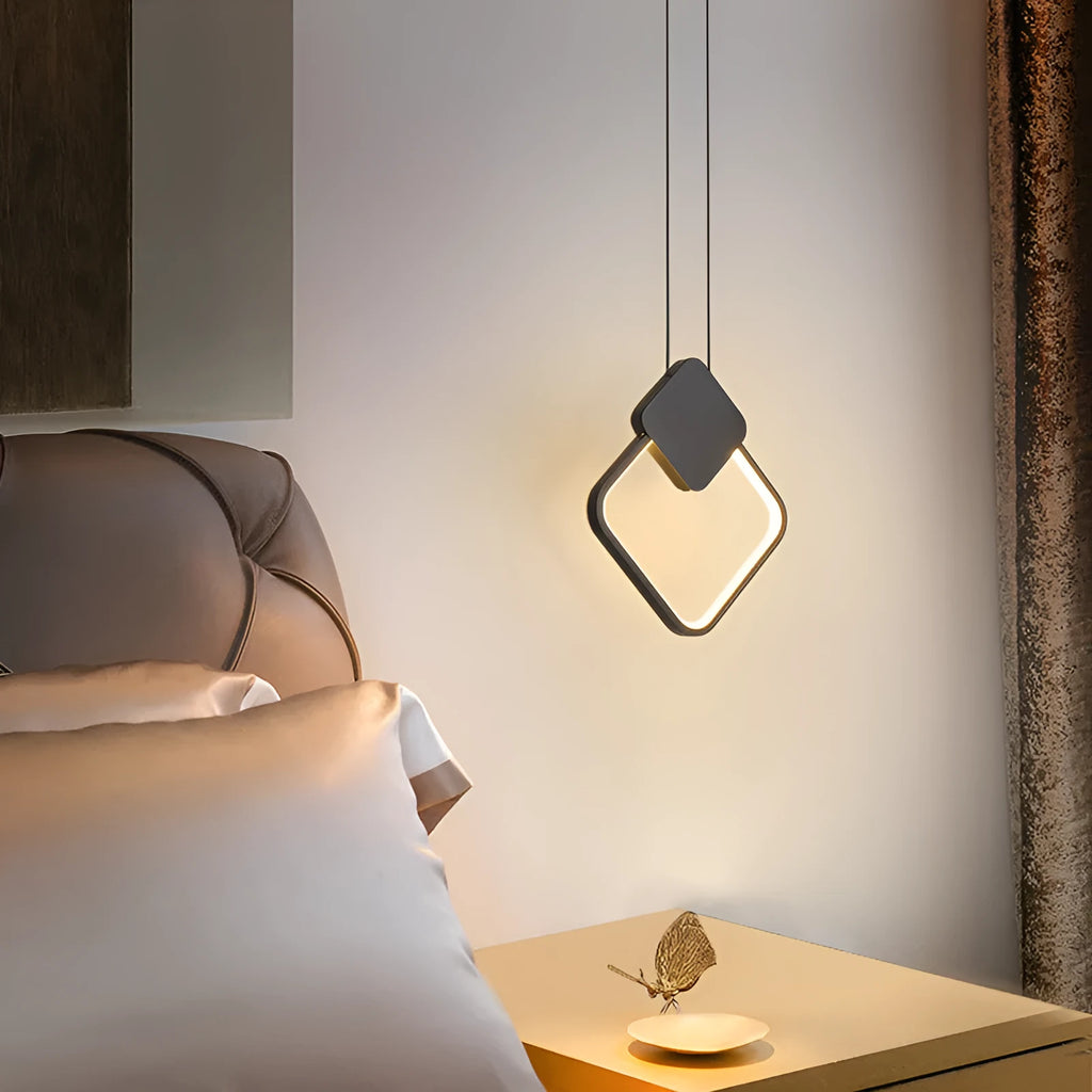 Modern simplicity black chandelier bedside bedroom light for 220V use