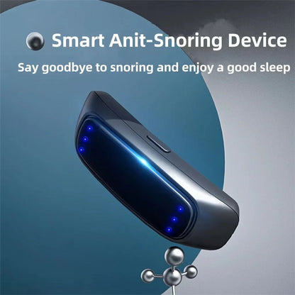 Smart Anti-Snoring Device with EMS Pulse Technology in black