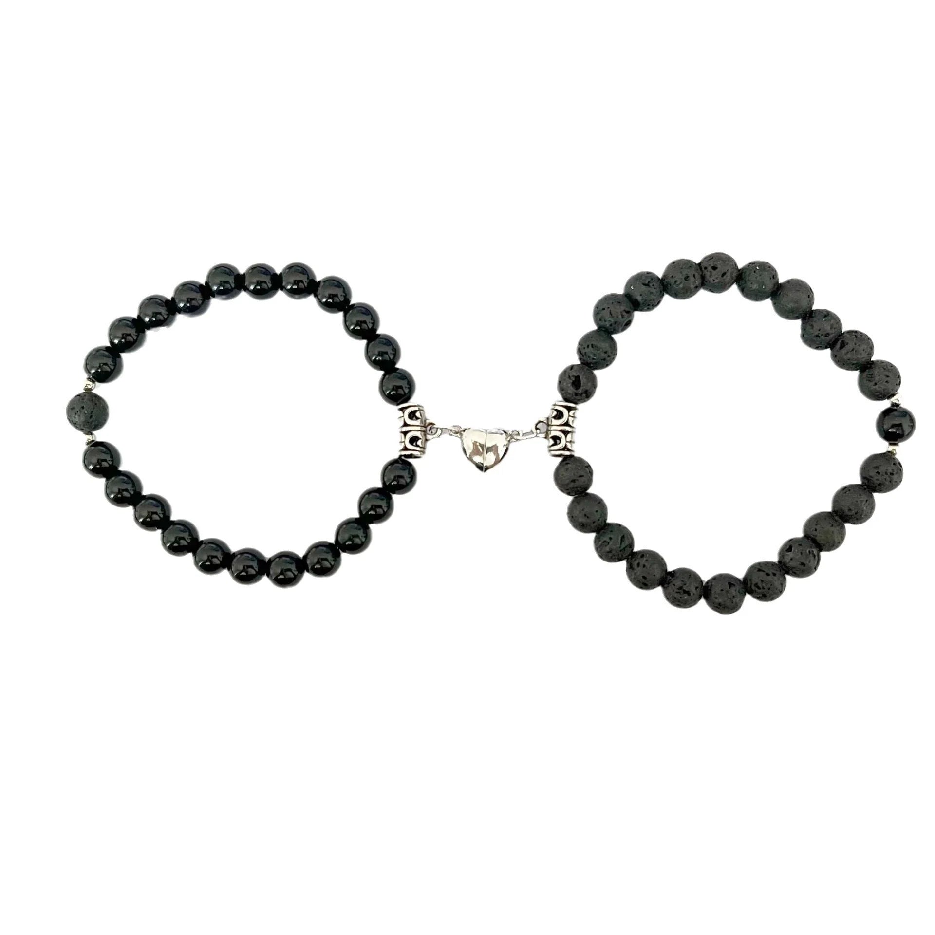 Turquoise Peach Heart Magnet Couple Design Bracelet in various colours