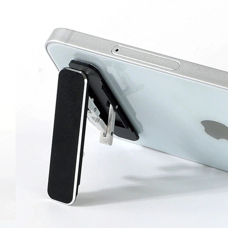 Portable aluminium alloy universal phone holder with folding design for hands-free use