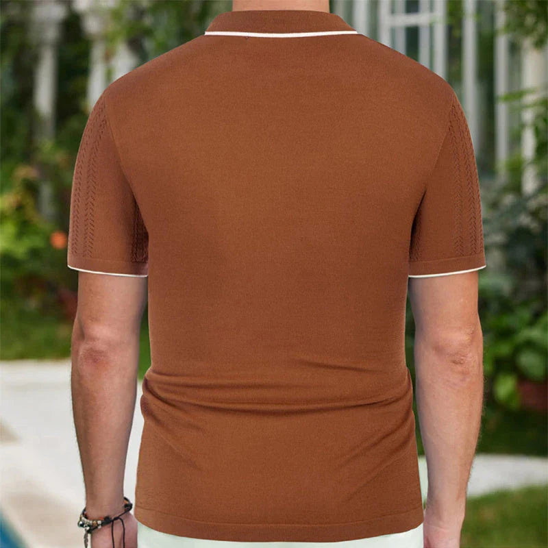 Short-sleeved polo shirt made of Tencel fabric in a variety of classic colors, perfect for casual summer wear