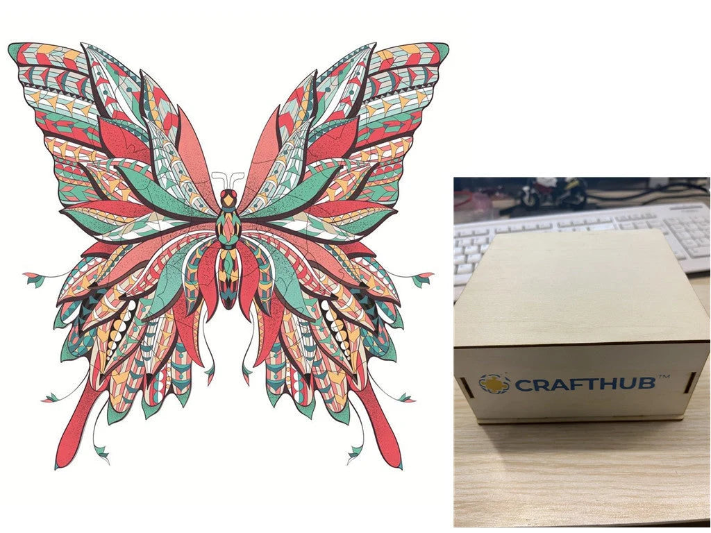 Animal Puzzle Craft Hub A3 Size Wooden Box for puzzle storage and display