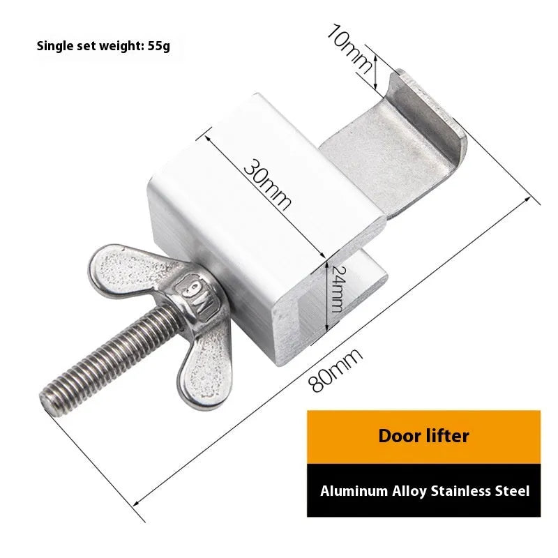 Portable stainless steel and aluminium alloy door stopper security lock for hotel travel