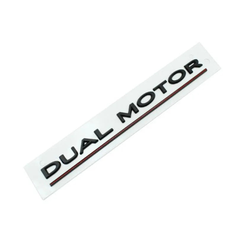Tesla Model 3 double motor performance badge sticker in ABS plastic.