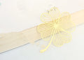 Brass metal bookmark with hollow plating leaf design and rose gold tassel