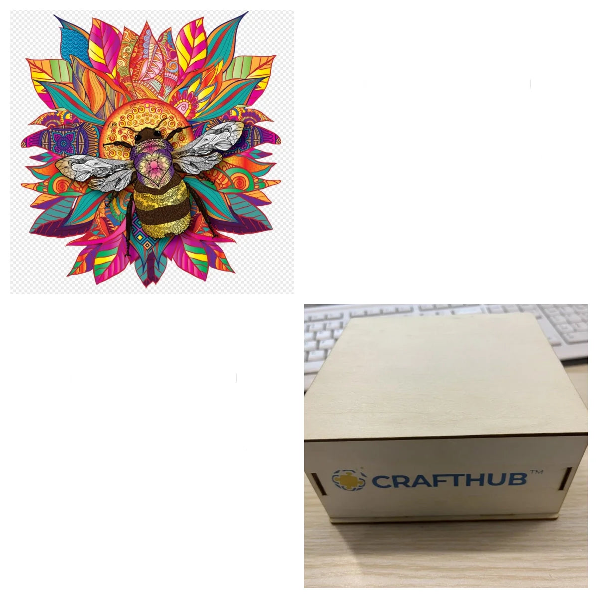 Animal Puzzle Craft Hub A3 Size Wooden Box for puzzle storage and display