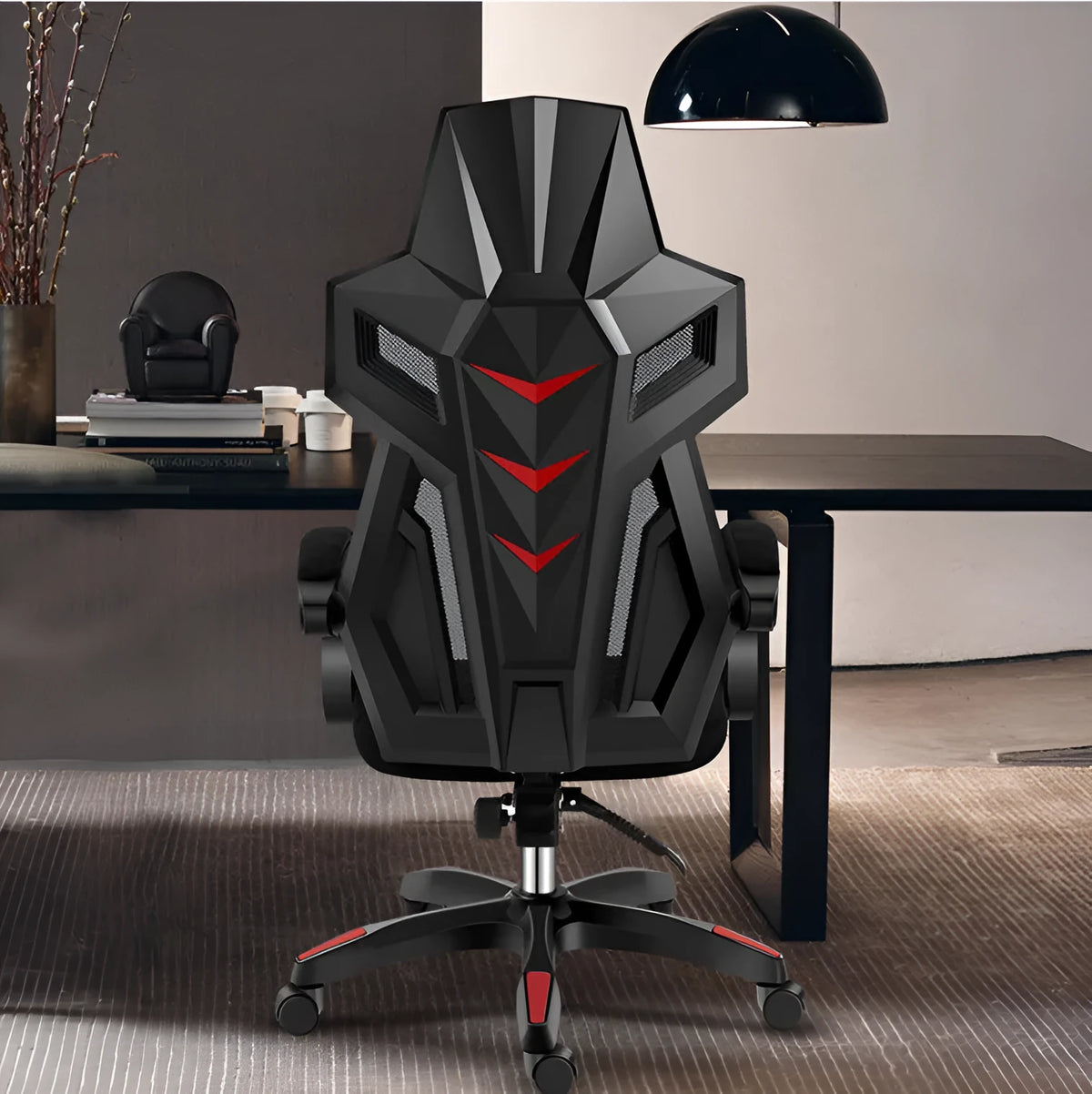 Upgrade black frame ergonomic swivel office chair with mesh backrest and latex cushion in black mesh colour option