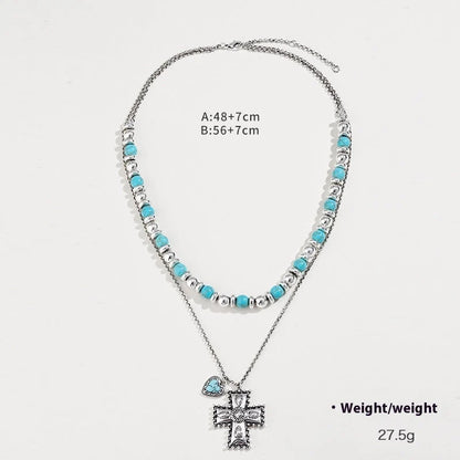 Semi-precious stone beaded twin earrings for women in alloy with electroplating treatment