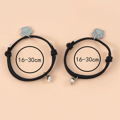 Adjustable luminous dog claw pendant bracelet with magnetic buckle in green and blue