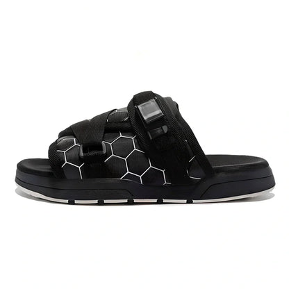 Mixed colour thick-bottom beach slippers with rubber outsole and cotton lining, sizes 35-45 for men and women