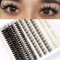 Segmented false eyelash kit with matching tweezers brushes and glue options