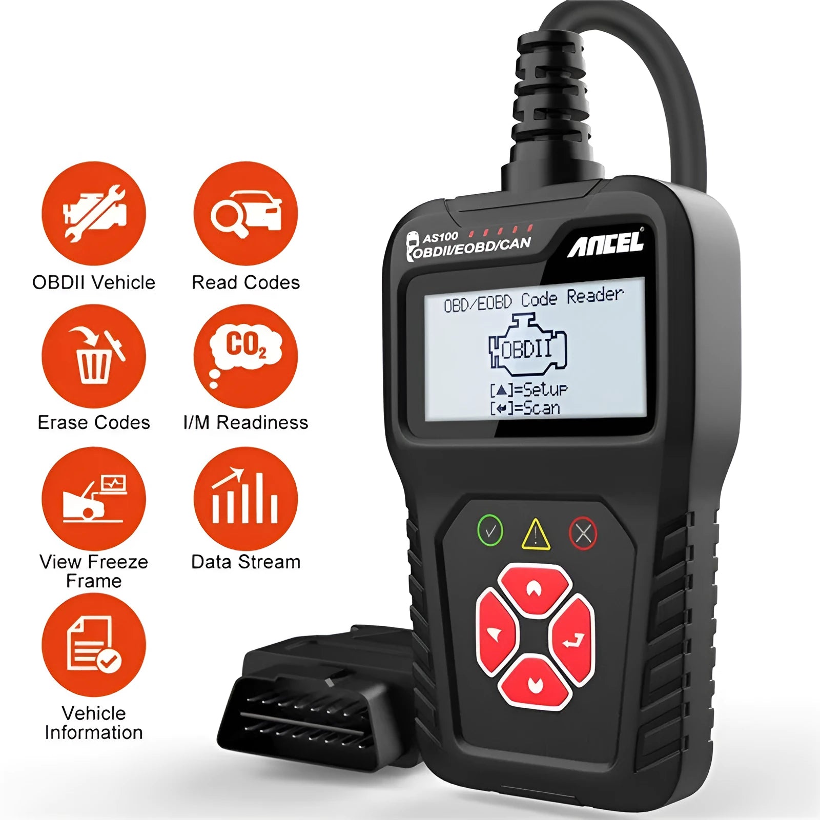 Car engine fault reading detector 12V diagnostic tool with display