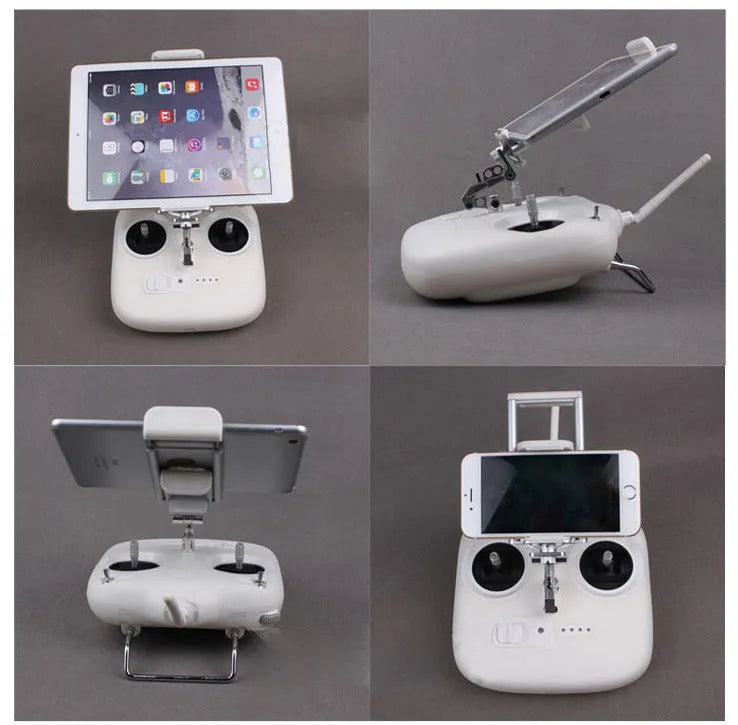 Silver metal mobile phone holder with tongs for car dashboard mounting