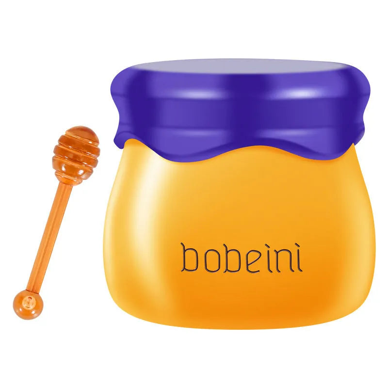 Honey pot lip balm with small brush applicator in pomegranate or blueberry flavour options