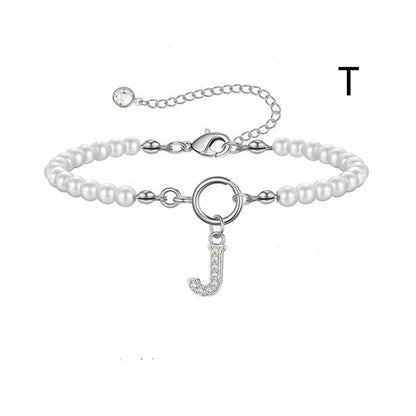 2024 personalised initial pearl bracelet for women with toggle clasp