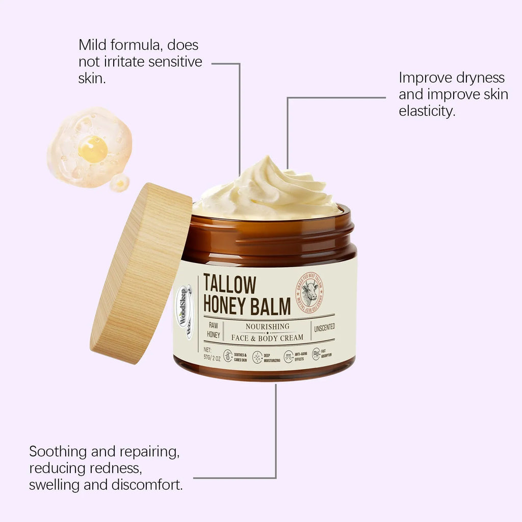Tube of tallow honey skin repair moisturising cream, 57g net content.